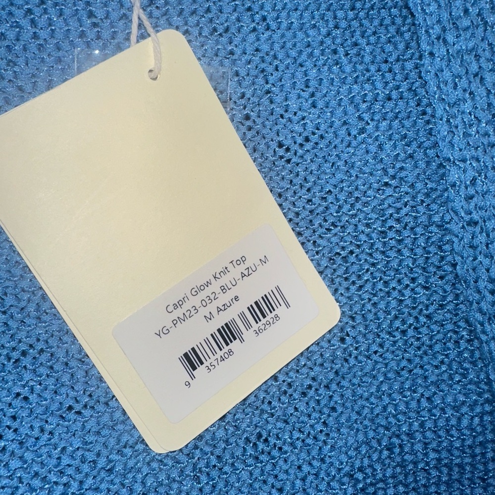 ✨ Peppermayo Exclusive – Capri Glow Knit Top in Azure ✨ SIZE Medium NWT - Picture 7 of 7